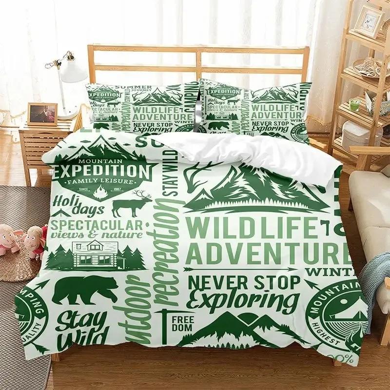 

Комплект постельного белья с надписью «Graffiti Word» из полиэстера с рождественским рисунком, чехол с наволочкой размера «king-size» для детей и подростков 70x133cm