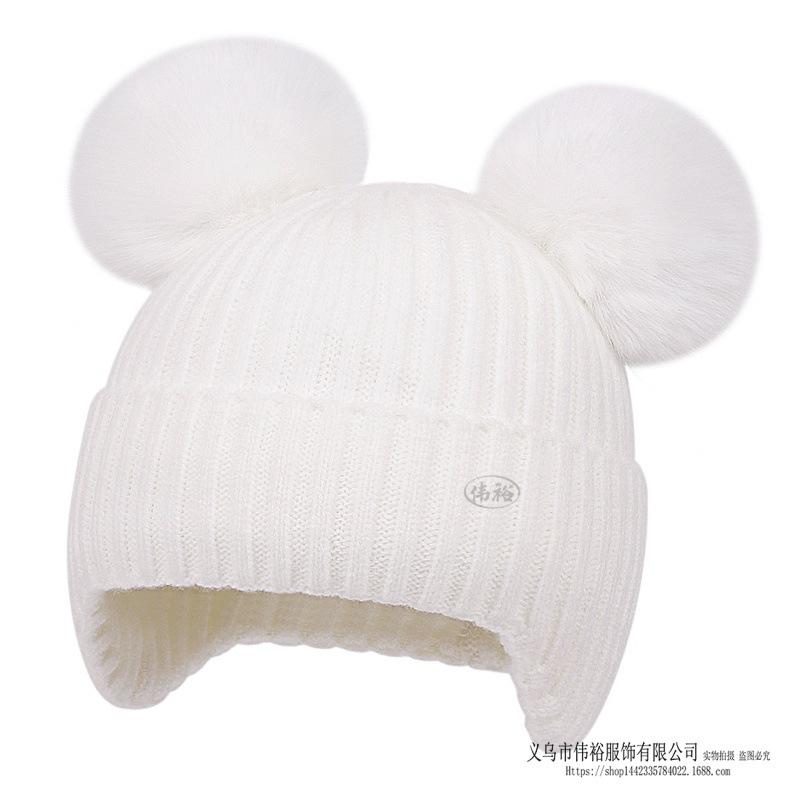 Kids Winter Warm Knitted Set Pom‑pom Hat Scarf Gloves 3‑Pcs Set Or Single Beanie Hat Windproof Ear Protection For Boys Girls Cold Weather Outdoor