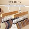 Wooden Hat Display Rack For Bedroom Organization Versatile Multi-Clips Protecting & Organize Hats/Accessories. Entryway Storage