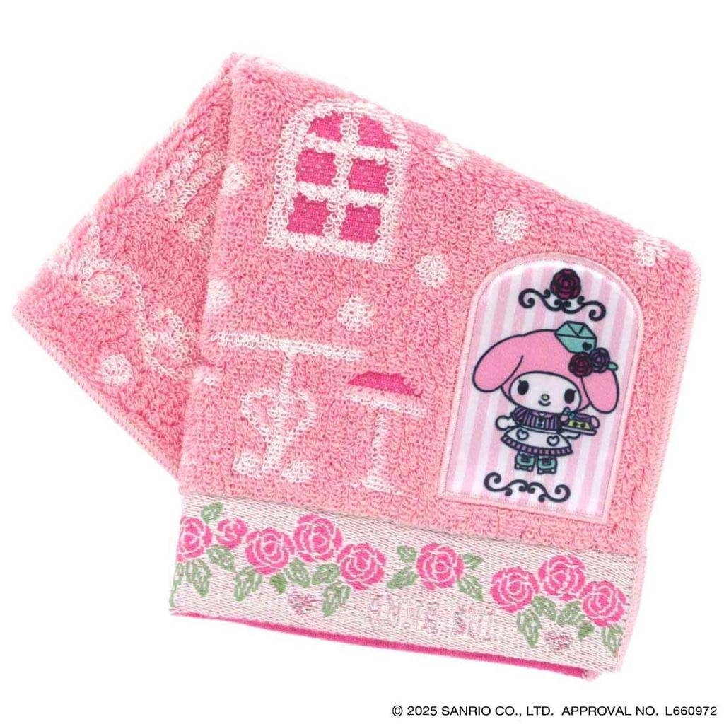 Anna Sui x My Melody Kuromi Handtuch Taschentuch mit Applikation, Rosa, Damen, ca.. 25cm, Produktnummer: 110618-0001-01