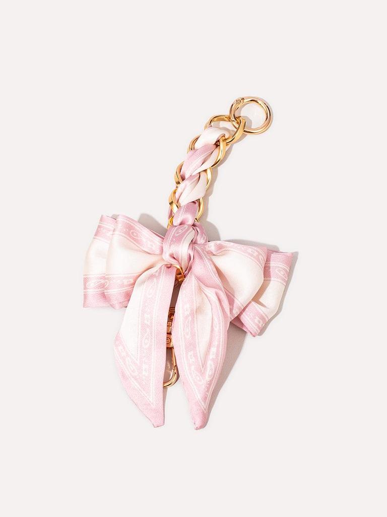 Vintage Women's Hand-Woven Silk Scarf Shoulder Bag with Metal Extension Strap