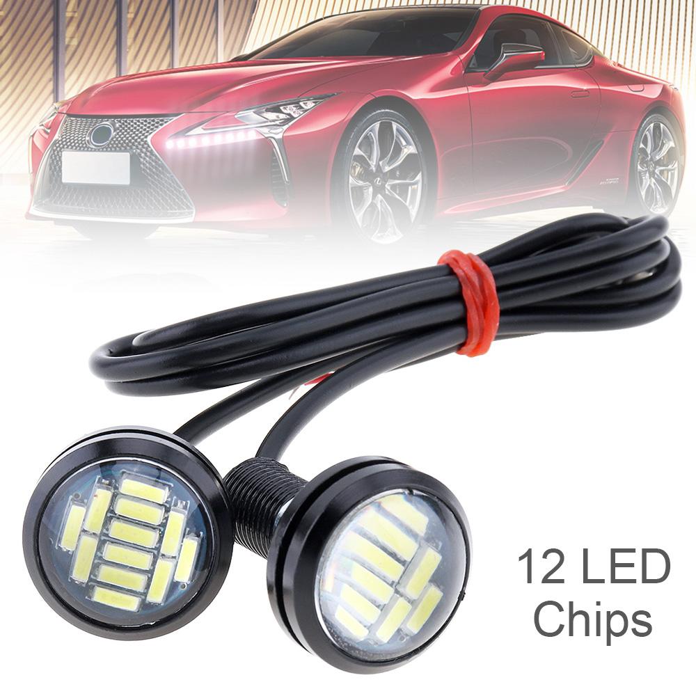2Pcs 18mm 23mm Car Eagle Eye Led 12V Flash DRL Daytime Running Lights 9W LED Backup Reversing Parking Signal Lamps AutomobilesTurn Signal 2