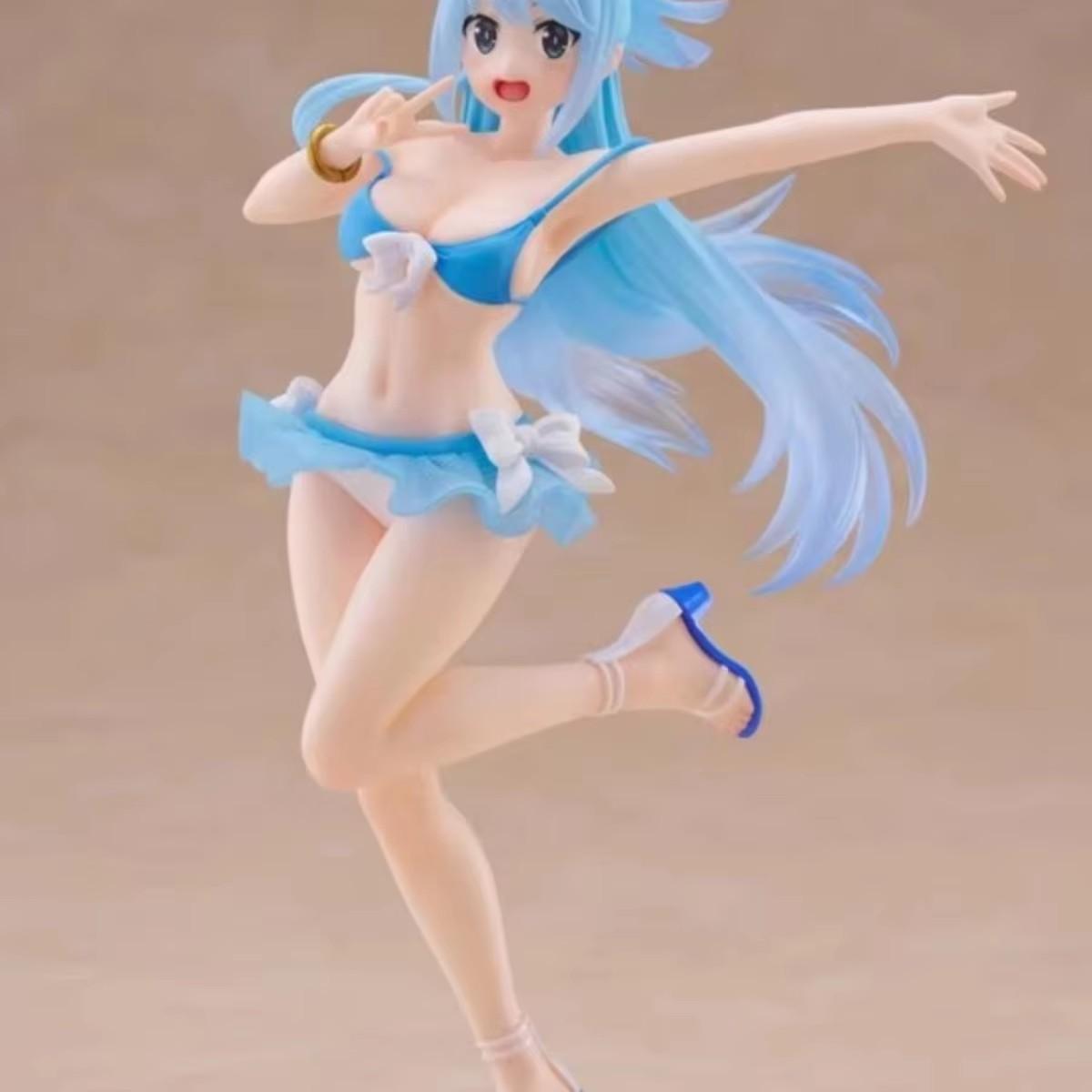 

In Stock Original Genuine Anime Kono Subarashii Sekai Ni Shukufuku O 3 Coreful Figure Aqua Swimsuit 18cm Model Toy Figures