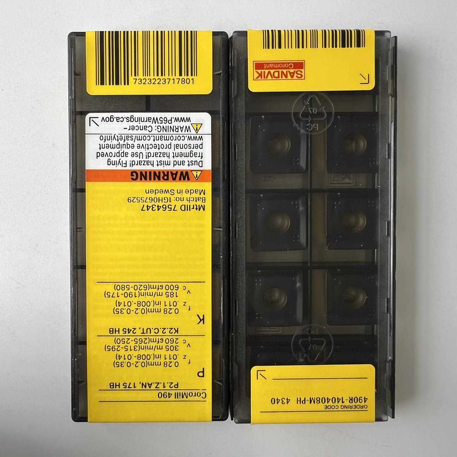 

Original Sandvik / 490R-140408M-PH 4340 / CNC lathe carbide blade 10 Pcs