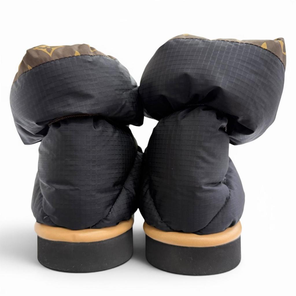 Great LOUIS VUITTON Short Boots Monogram Snow Boots Black Women 38 Used