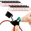 24/10PCS Car Fuse Holder Waterproof 14awg Small Blade Type Inline Fuse Holders for In-Line Ato/Atc Blade Fuses
