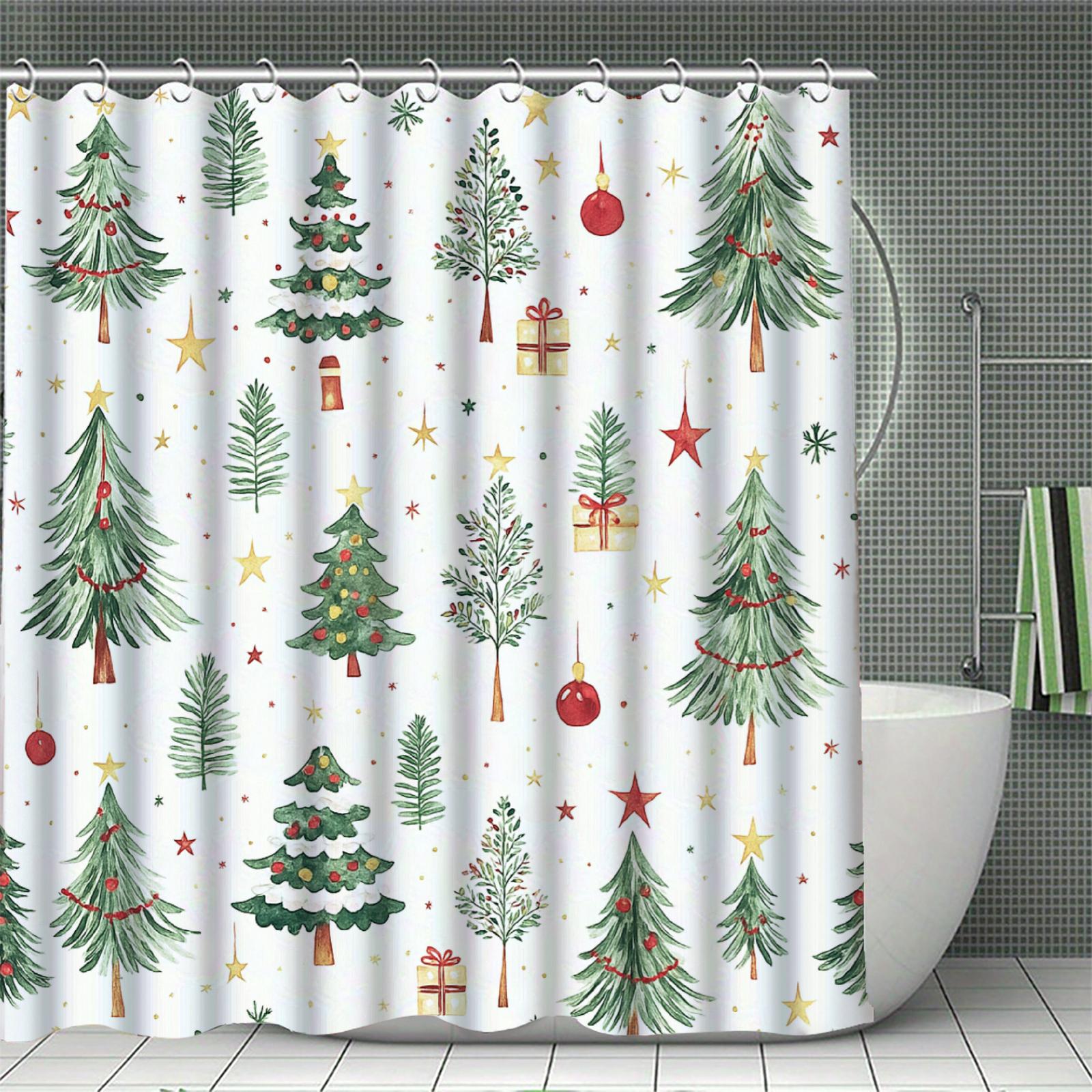 

1Pc Christmas Tree Shower Curtain 3D Printed For Bathroom Decor For Bath Shower Curtains Multi-Size Home Decor Christmas Gifts W60H190(CM)-1 Pcs