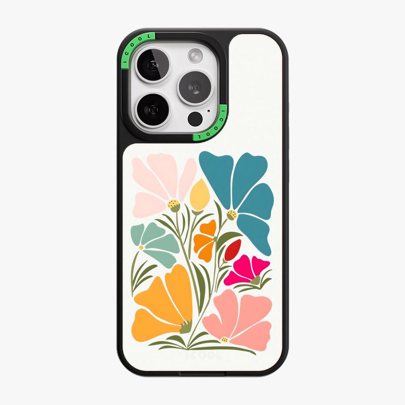 Replaceable Back Plate Mobile Phone Case Iphone15 Flower Apple 14pro Removable Magnetic Two-in-one Can Be Changed At Will