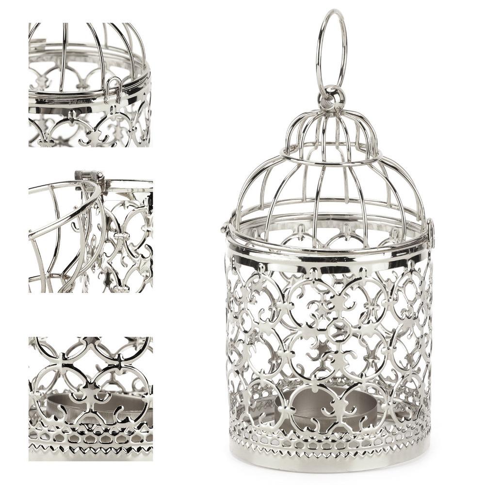 Hollow Out Birdcage Candle Holder Electroplated Birdcage Candlestick Decorations Gift For Events