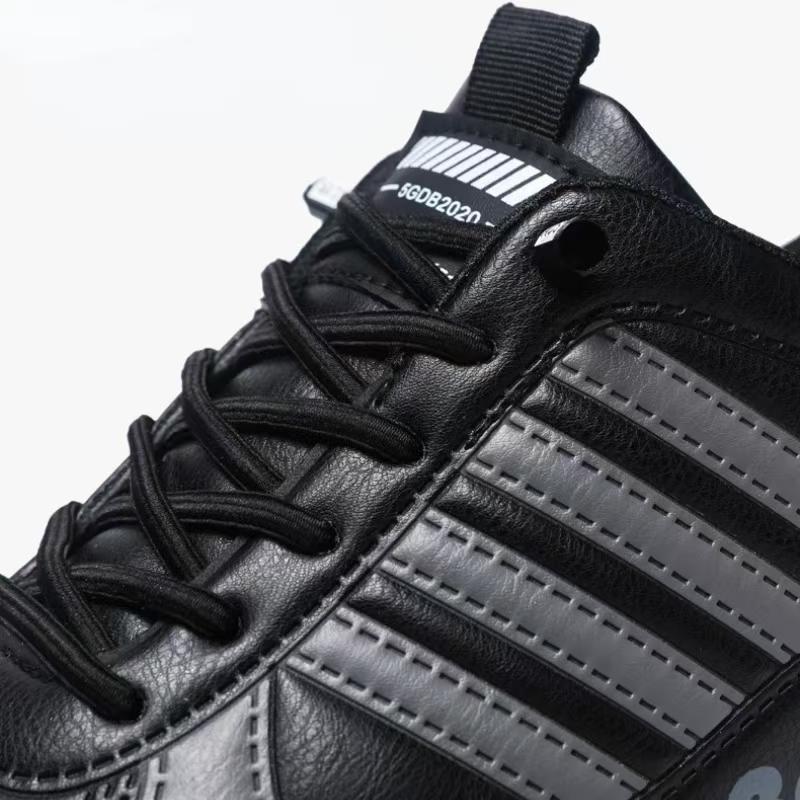 New Mens Leather Shoes Flat Bottomed Casual Sports Shoes Lightweight Comfortable Male Trainers Breathable Skateboard Board Shoes