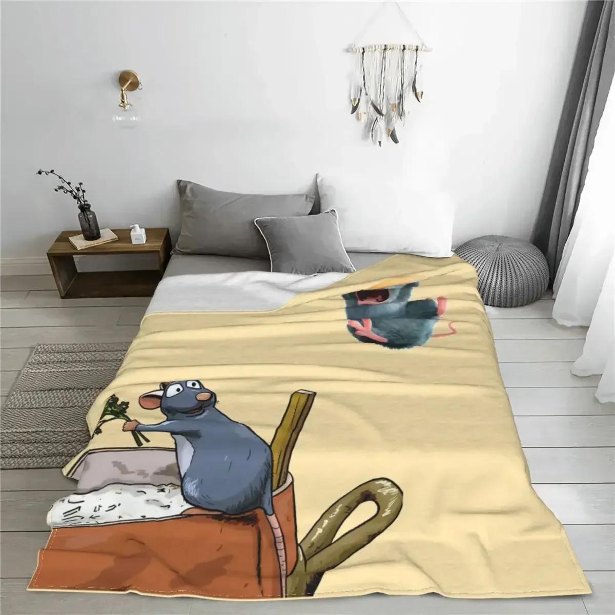 Happy Adults Toys Unisex Remy And Cheese Ratatouille Ultrasoft Flannel Throw Blanket For Bed Travel Relaxation Home Textiles