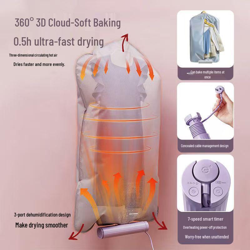 Portable Mini Foldable Clothes and Shoes Dryer for Travel and Dorm Use