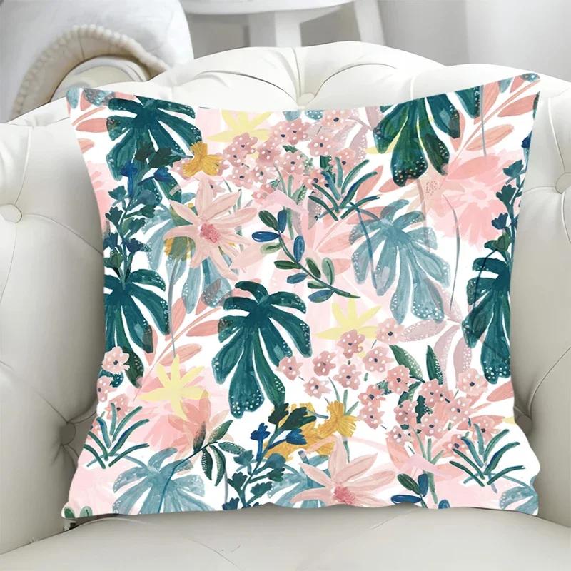 Decorative Pillowcases for Pillows Green Leaf Chair Cushion Cover X Pillowcase  Fall Decoration Pillow Hugs Sofa Body