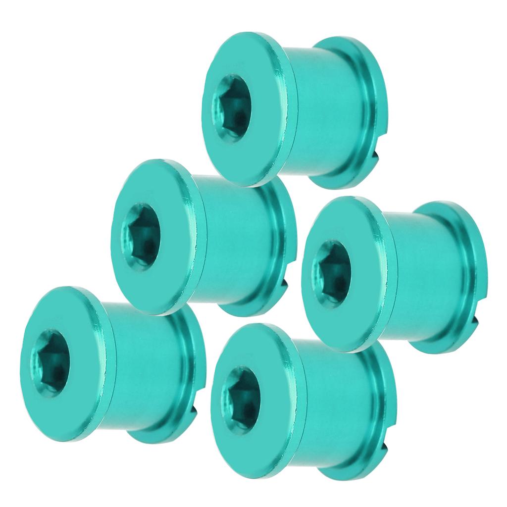 5pcs MTB Bicycle Chainwheel Screw Double Chainring Crankset Bolt 7075 Aluminum Disc ScrewsGreen