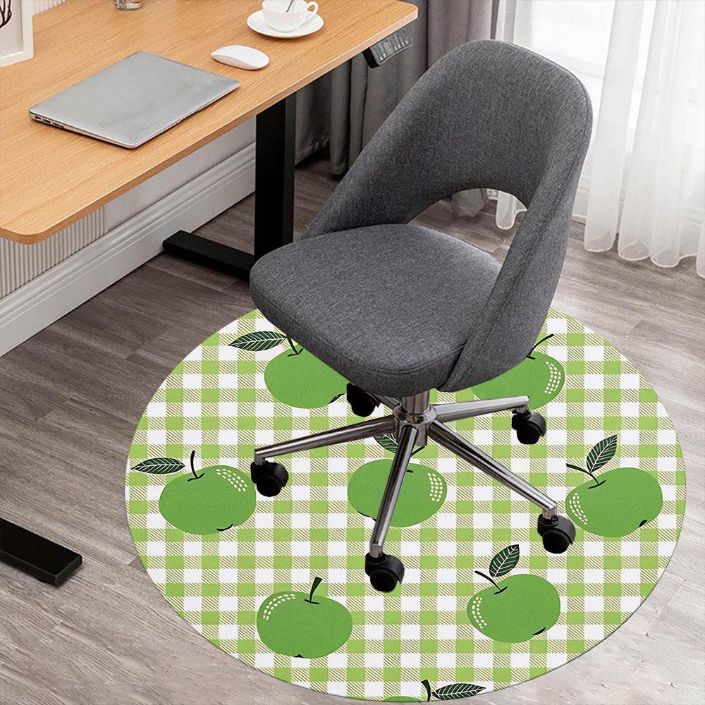 

1pc Apple Green Round Chair mat Area Rug - Non-Slip, Floor Mat for Office, Bedroom, and Indoor Decor c1118165 80cm by 80cm