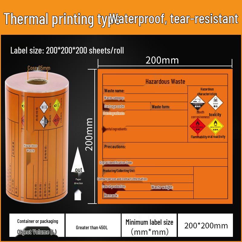 Lijiu Hong New Version Hazardous Waste Label Stickers