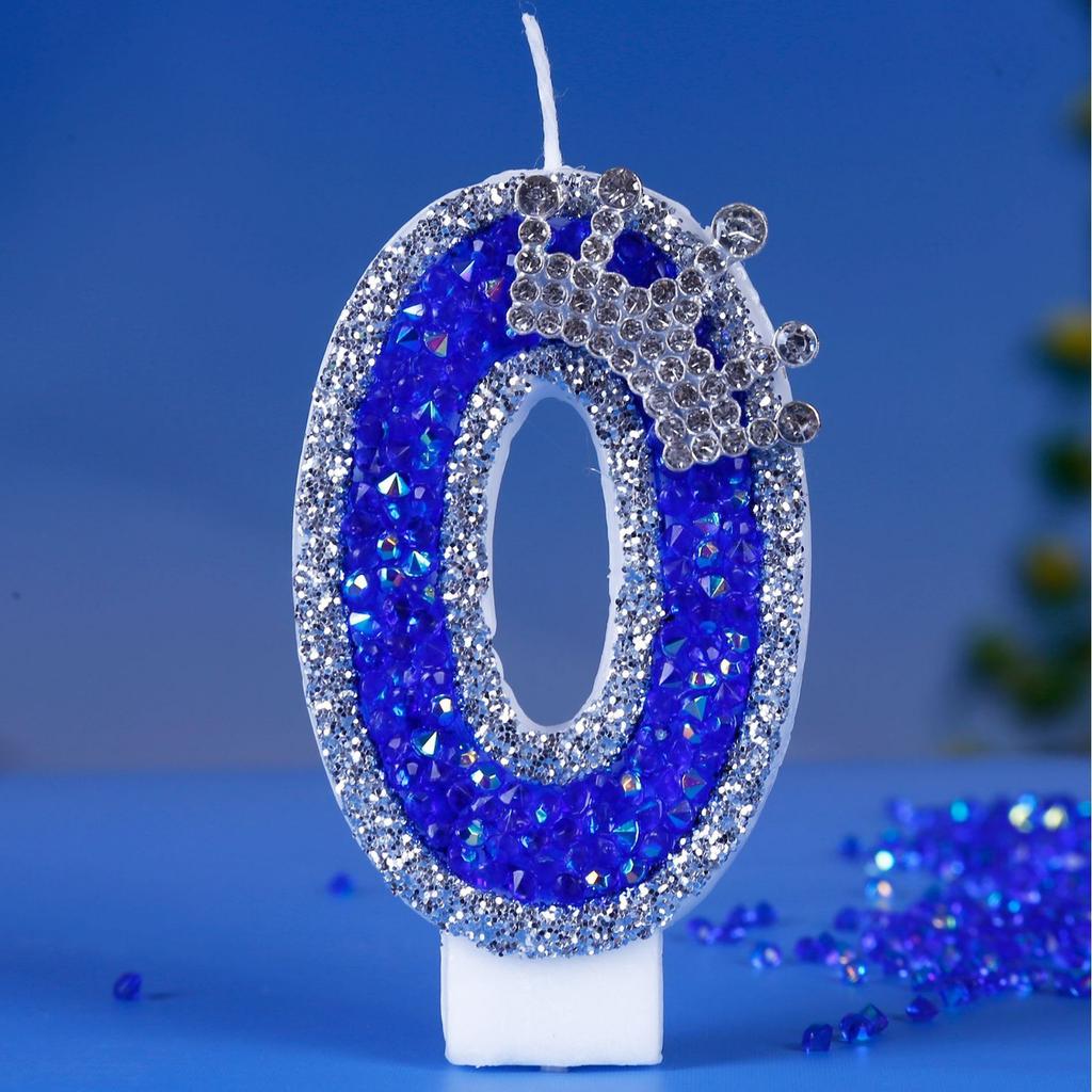 Number Birthday Candle 0-9 with Decorative Crown Design for Cake Decoration Children Party Baking Accessory