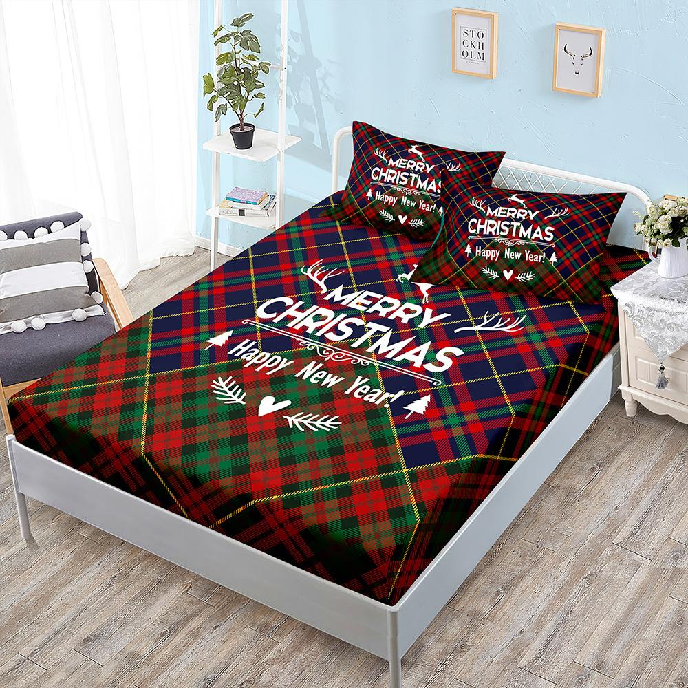 Christmas Mattress Three-Piece Bedspread Children'S Kit Mattress Protective Cover