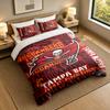 3-Piece Bed Sheet Set with Tampa Bay Buccaneers Design, 1 Flat Sheet and 2 Pillowcases for Bedroom