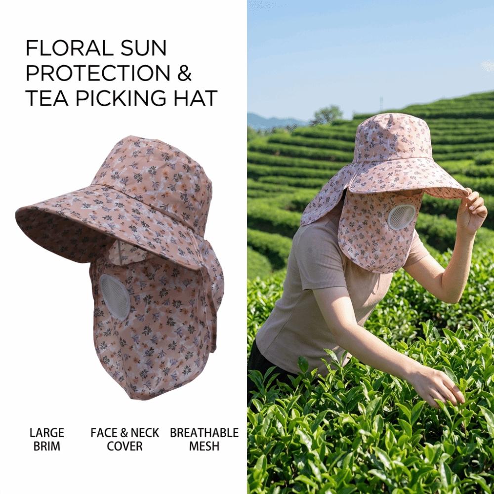 Wide Brim Face Hood Hat Mesh Breathable Sunscreen Hat Fashion Agricultural Work Cap  Summer