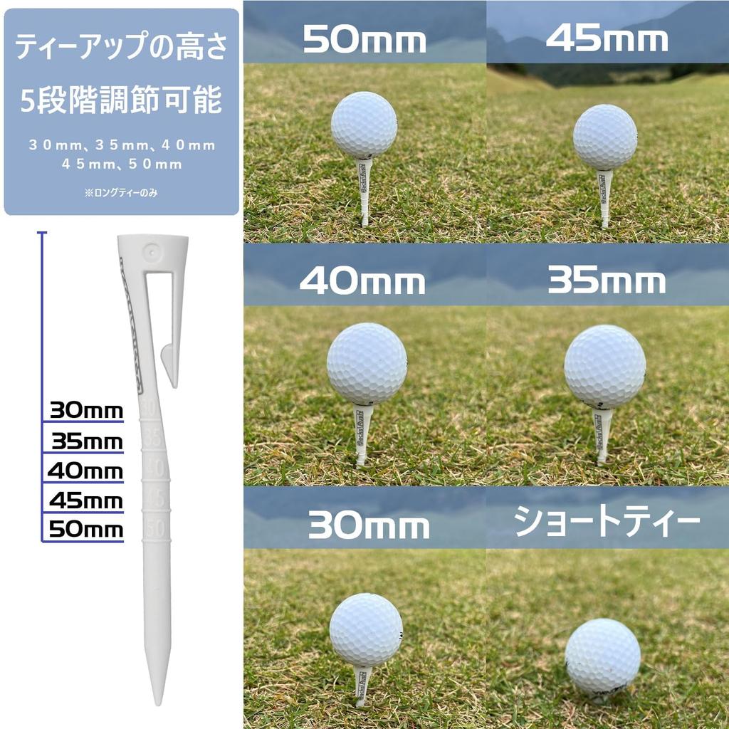 Slim Golf Height with Graduations and Flexible Clamp 3 Long Tees and 2 Short Tees Made In Conforms To Golf Bass Rush Perfect for Scorecard and More