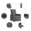 Electric Massage Chair with Lift Assist Dark Grey Fabric