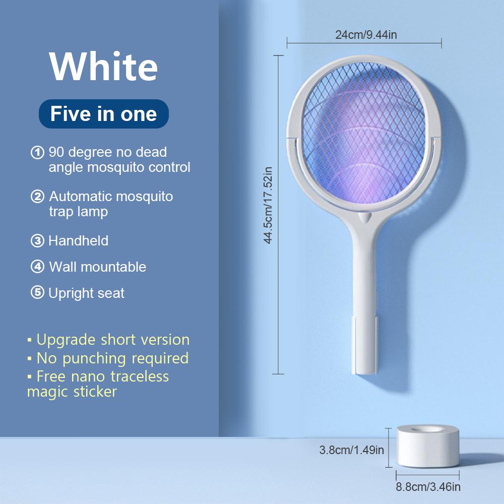 3500V 5in1 Mosquito Killer Lamp Multicunctional Angle Adjustable Bug Zapper Electric USB Rechargeable Mosquito Fly Bat Swatter