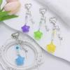 Colorful Pentagrams Pendant Keychain Trendy Five Pointed Stars Beaded Phone Strap Fashionable Bag Charm for Women
