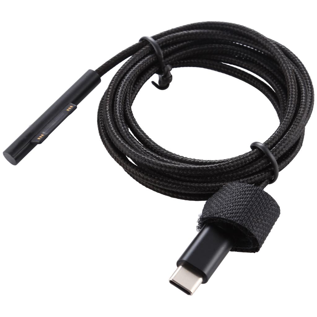 Type-C to 6Pin Nylon Notebook Power Adapter Cable 1.5m for Microsoft Surface Pro 3/4/5/6