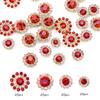 Størrelse Dobbelt Lag Blomst Blandet 100 stk Fargerik Solsikke Skive Bor Spenne Krystall Håndsøm Bor DIY Smykketilbehør Rhinestone Sy på Perler