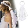 Delicate Bridal Crown Headband with Veil Bachelorette Party Hairhoop Engagement Party Headdresses Wedding Photoshoots