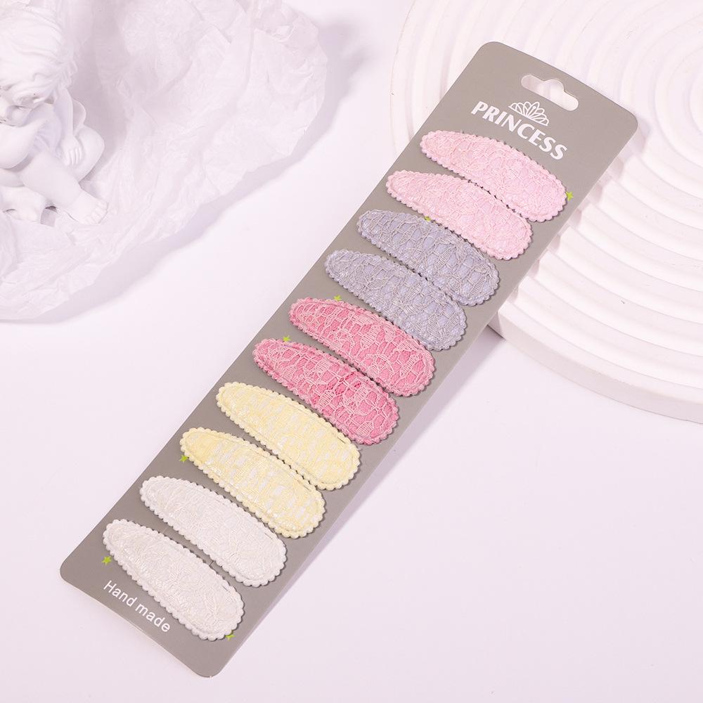 Variety Printing Bb Clip Set Small Fresh Embroidery Edge Clip Macaron Fabric Hair Accessories 2760