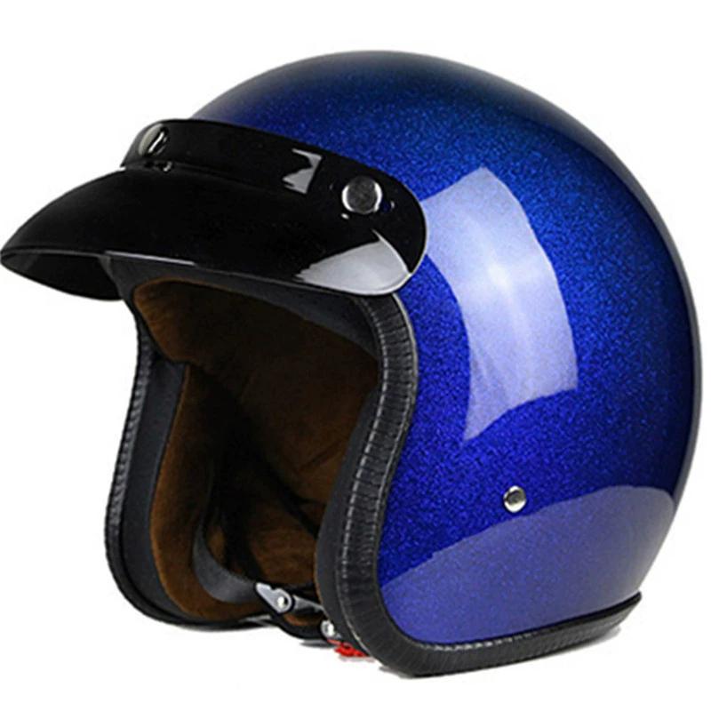 Casque de moto à face ouverte Vintage Capacete De Moto Casque Unique Rétro 3/4 Demi Casco Casque Quatre Saisons ECE DOT Approuvé