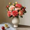 High-Quality Burnt Edge Peony Silk Artificial Flower for Home Decoration & Photography Props