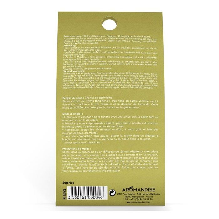 Benjoin du Laos - encens naturel en résine - Florisens