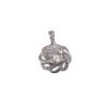 Luxury Silver Flower Pendant with Large Round Cubic Zirconia and Diamond Accents - Versatile Clavicle Chain Accessory