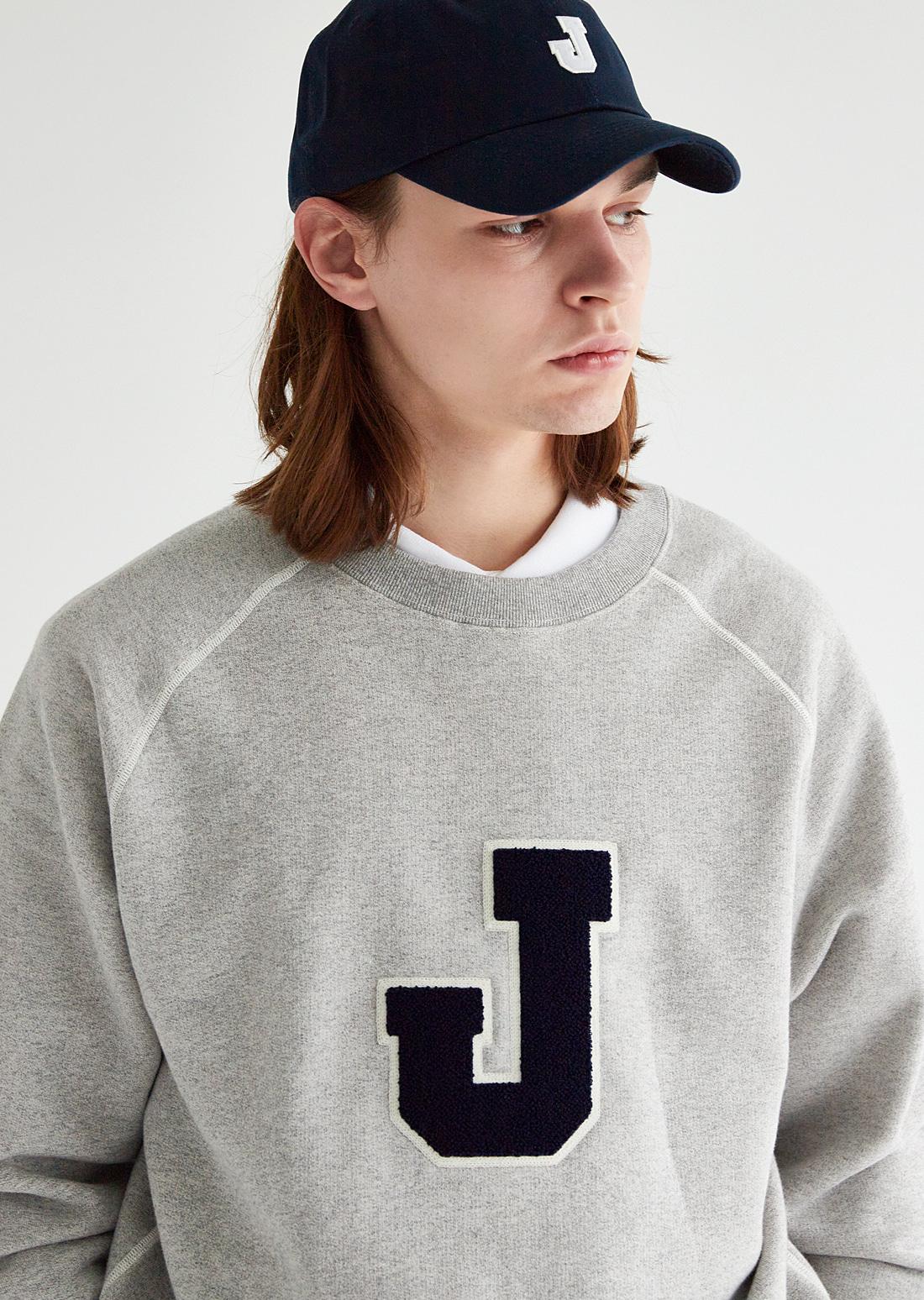 Junesi Sports Club J Initial Sweatshirt Men S (Melange Grey) Melange Grey/L