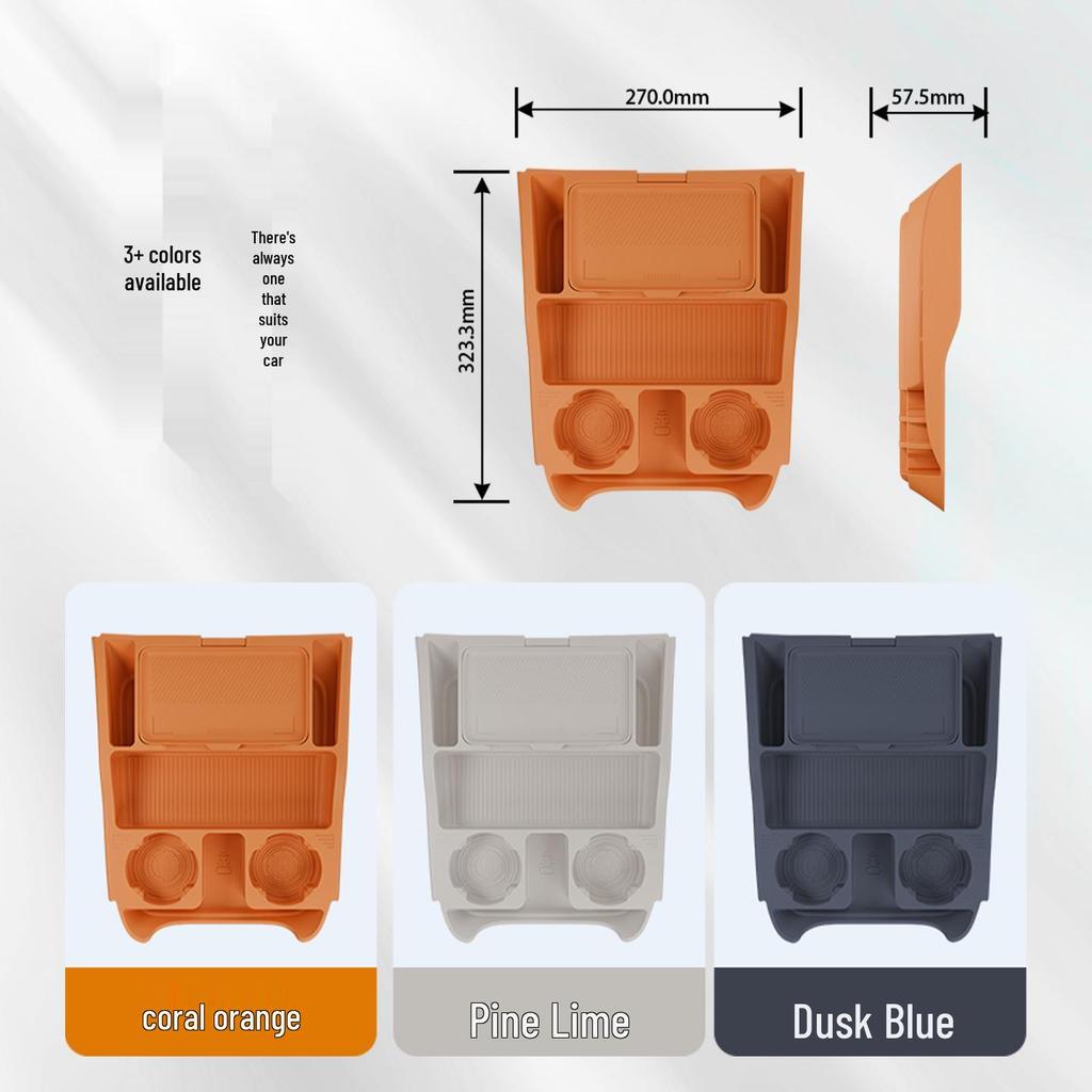 Silicone Double-Layer Storage Box for Xiaomi YU7 Console Compartment Trim