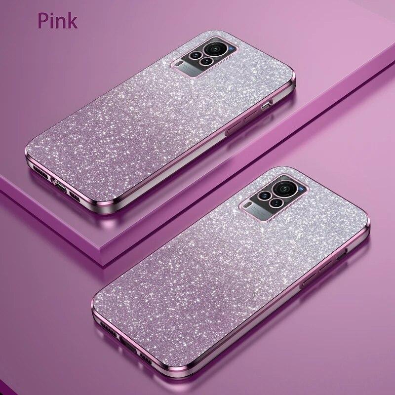 X70 X90 X80 Luxury Gradient Glitter Plating Case On For Vivo X90 X60 X80 X21 X23 X27 X90 Pro Cover Vivo S12 S17 S16 S15 S12 Pro