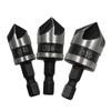 3Pcs Hex Countersink Boring Set For Metal Drill Bit Tools Hexagonal Carbon Steel