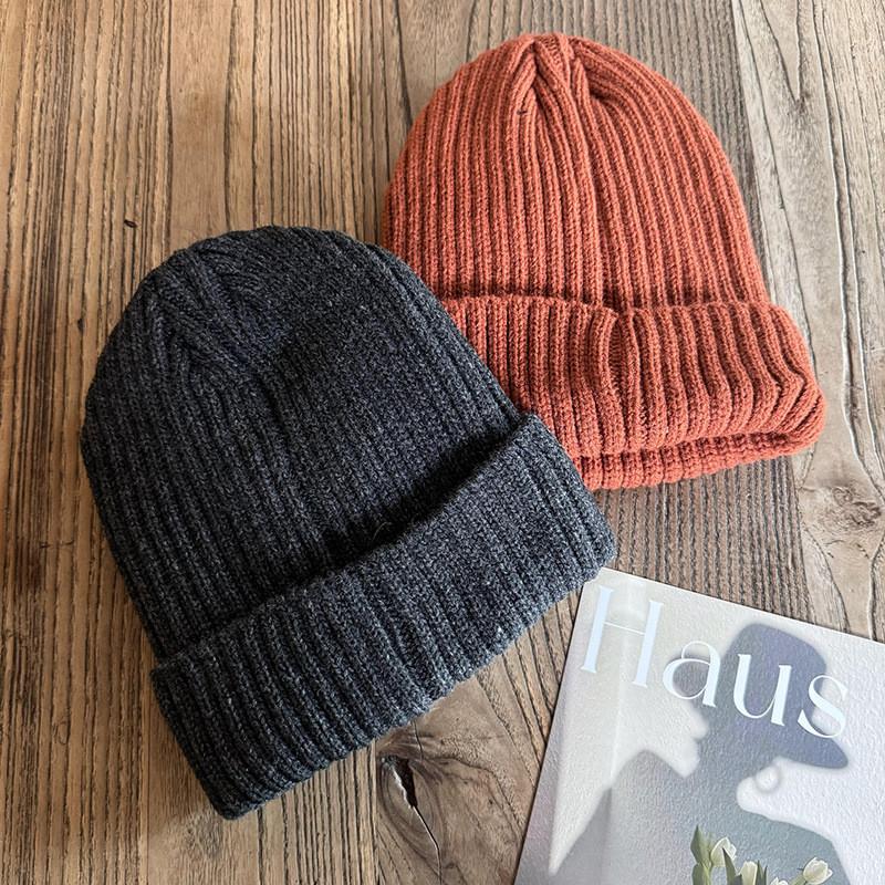 Winter Solid Color Knit Hat Men Women Fleece Lined Beanie Design Cold Weather