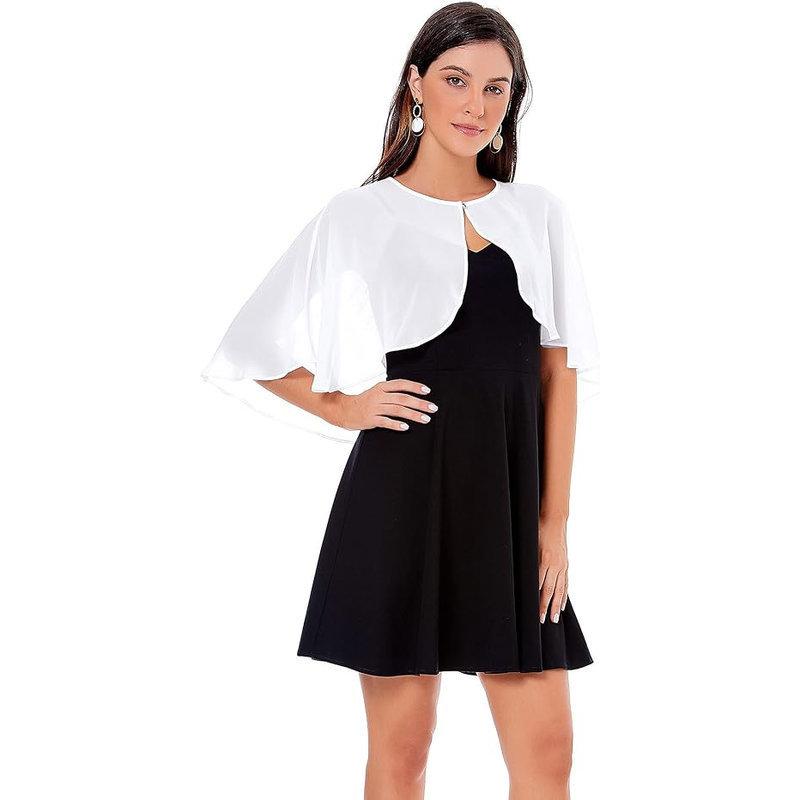 Summer Womens Chiffon Short Wrap Shawl With Single Button For Sun Protection And Bridal Accessories