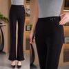 High waist and thin black micro-pull suit lace pants women's 1116 summer thin slim-fitting versatile drape bell pants