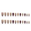European & American Gold Frosted Red Wearable Nails - 24 Pieces
