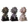 Lion Head Statue Resin Collection Lion Art Figurine Decorative Tabletop Ornament for Living Room Home Office Shelf Bedroom