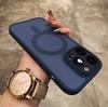 For iPhone 14 15 16 Pro Max 15 16 Plus 11 12 13 mini Magnetic Wireless Charging Cover Luxury Matte Armor Magsafe Shockproof Case