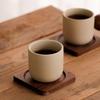 Sada vintage keramických hrnků s dřevěnou rukojetí a podšálkem, objem 150 ml, hrnek na kávu s udržením tepla pro domácnost a kancelář, elegantní dárek pro milovníky kávy