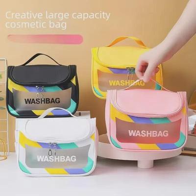 Kosmetiktasche und Kulturbeutel für Reisen mit großer Kapazität, wasserdicht – Transparent, tragbar und praktische Handtasche