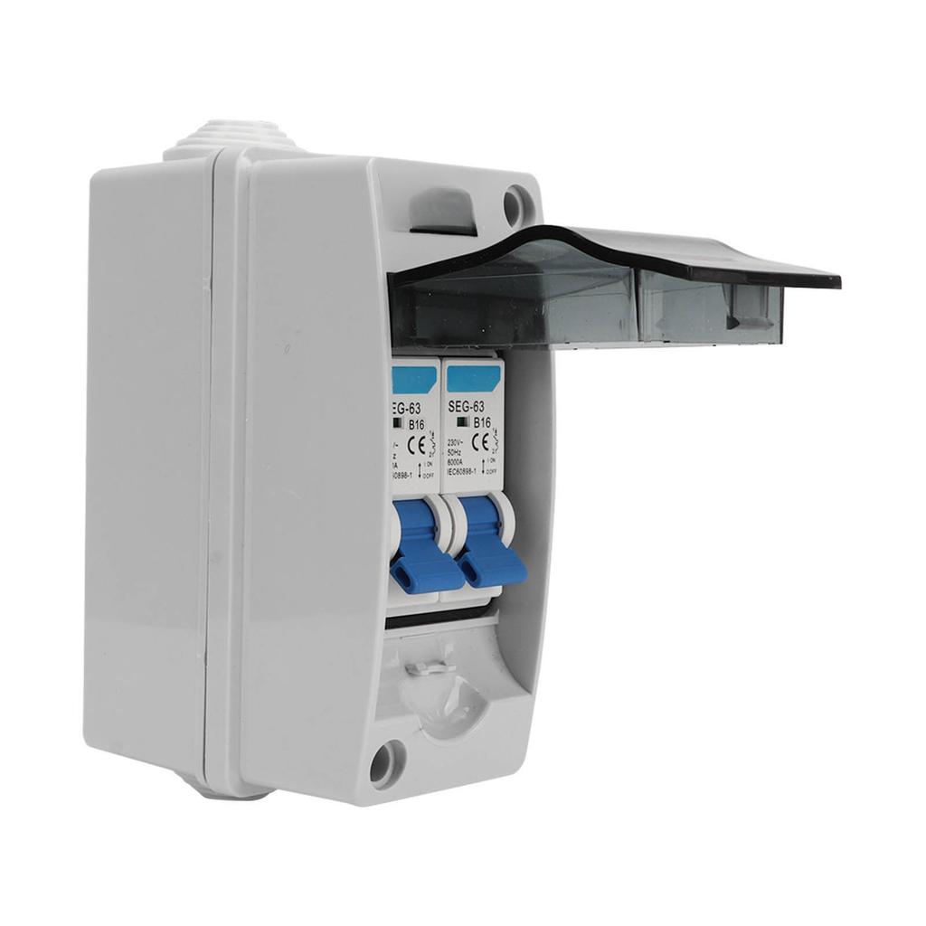 Circuit Breaker 2 Way MCB Switch Protection Waterproof Distribution Box 230V for Outdoor
