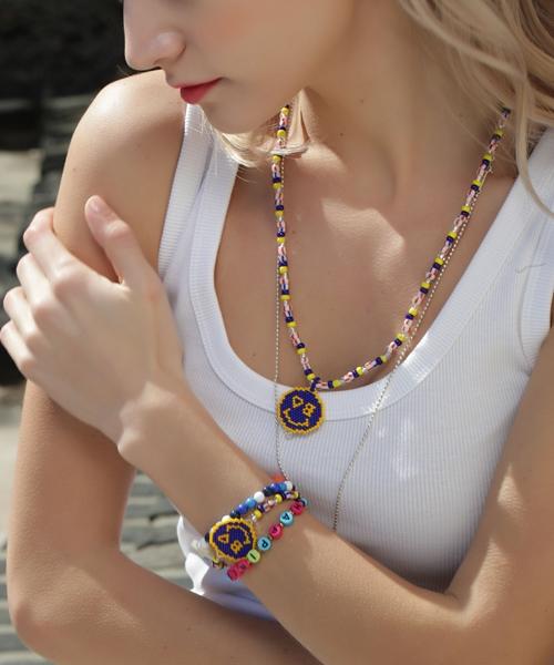 Bonbeau Smile Beads Necklace Smile Pendant Fashion Bead Necklace